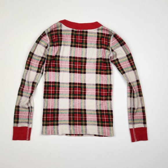 Hanna Andersson Red Plaid Holiday Long John Pajama Shirt 120 cm US 6-7 - Picture 2 of 6
